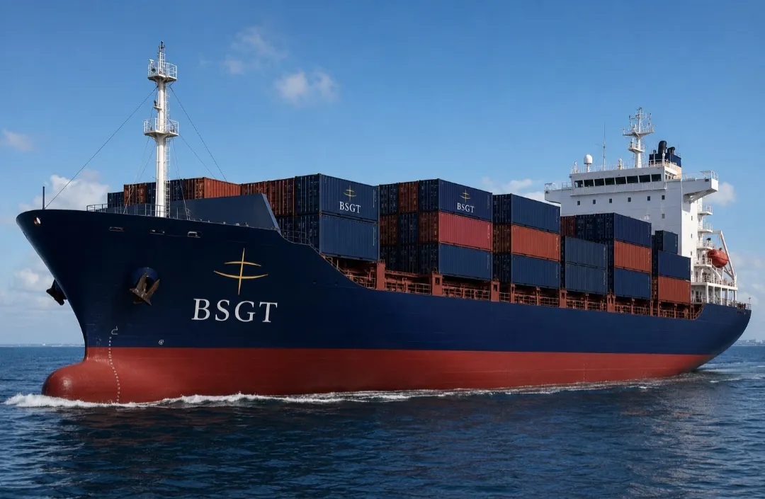 A container vessel at sea